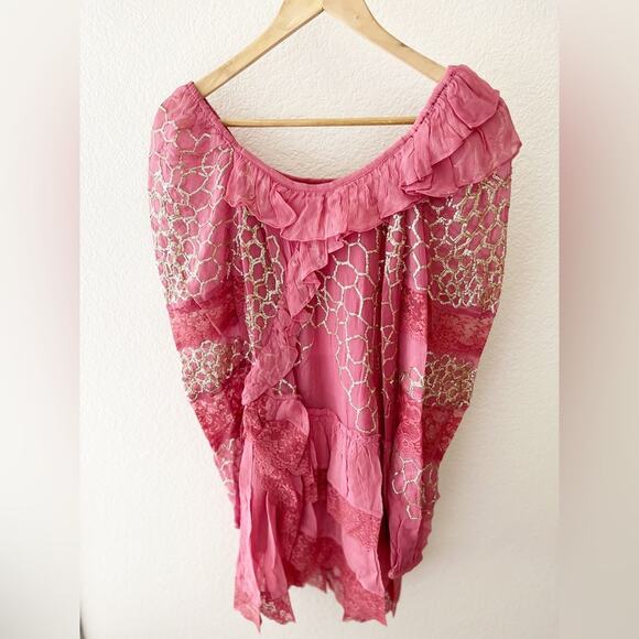 NWT LoveShackFancy Wild Rose Angora Lace Sequin Mini Dress Size 0 - Picture 12 of 13